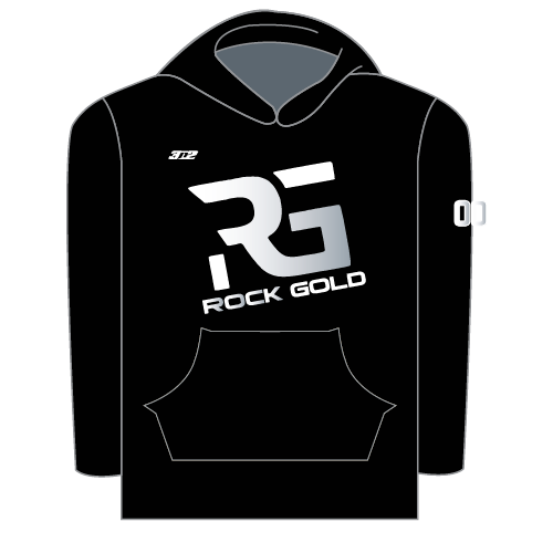 Rock Gold Softball Mens Sublimated LS Hoodie - Black