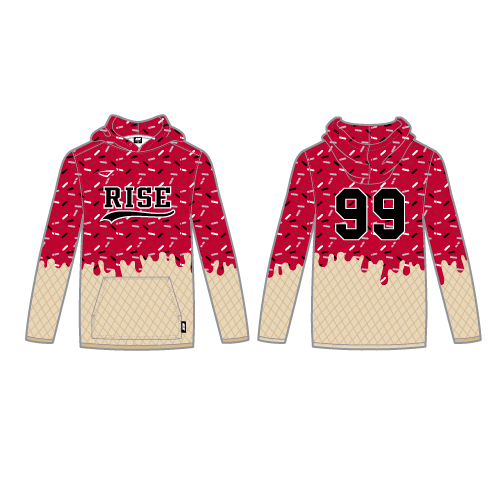 Rise Mens Sublimated LS Stealth Hoodie - Red Ice Cream