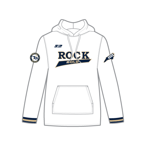 Rock Gold National Mens Sublimated LS Fleece Hoodie - White