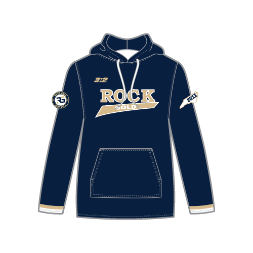 Rock Gold National Mens Sublimated LS Fleece Hoodie - Navy