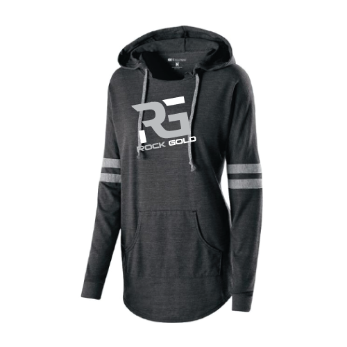 Rock Gold Softball Womens Lightweight Hooded Pullover - Black