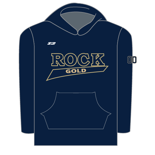 Rock Gold Softball Mens Sublimated LS Hoodie - Navy